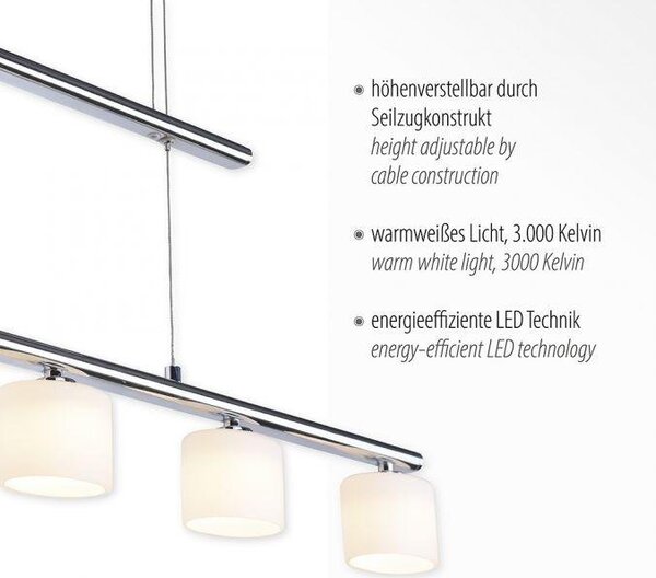 Paul Neuhaus Závěsné LED svítidlo HYDRA, 23W, d. 80 cm, 3000K Barva: Černá