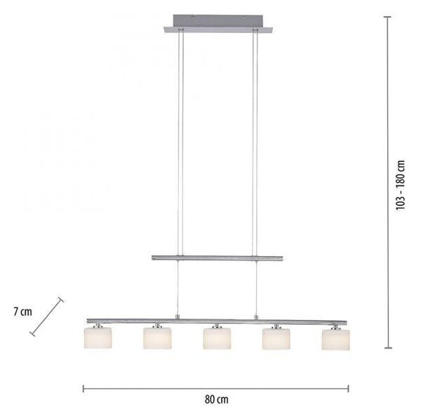 Paul Neuhaus Závěsné LED svítidlo HYDRA, 23W, d. 80 cm, 3000K Barva: Černá