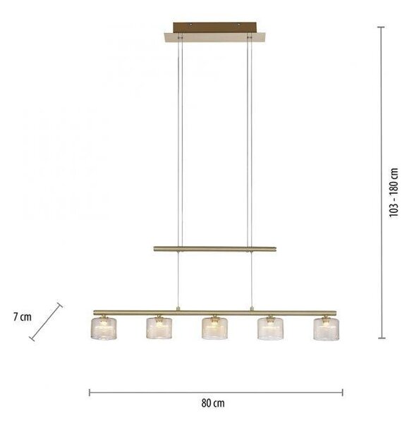 Paul Neuhaus Závěsné LED svítidlo HYDRA, 23W, d. 80 cm, 3000K Barva: Černá