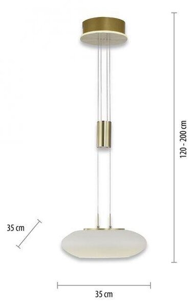 Paul Neuhaus Závěsné LED svítidlo Q-ETIENNE 38,5W, ø 35 cm, CCT 2700-5000K Barva: Mosaz