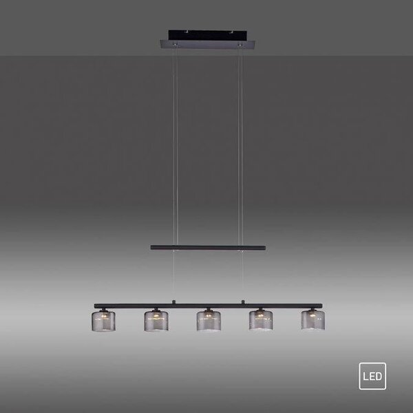Paul Neuhaus Závěsné LED svítidlo HYDRA, 23W, d. 80 cm, 3000K Barva: Černá