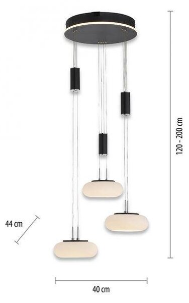 Paul Neuhaus Závěsné LED svítidlo Q-ETIENNE, 35W, d. 44 cm, CCT 2700-5000K