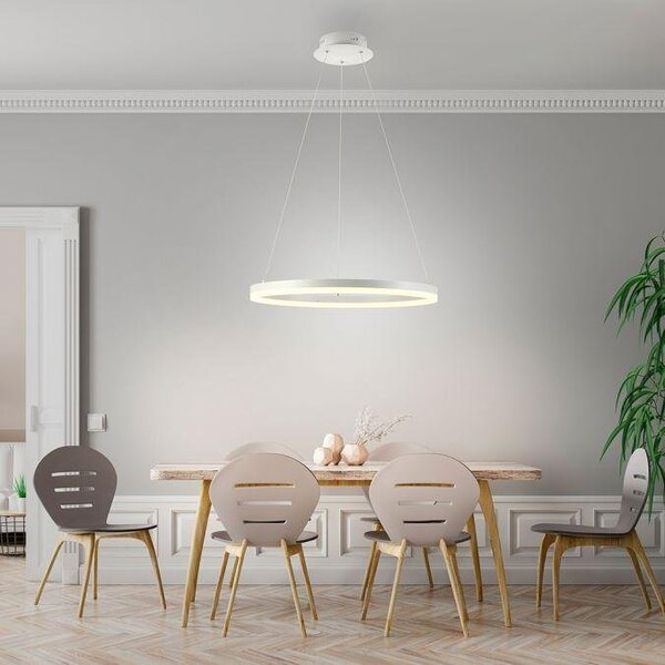 Paul Neuhaus Závěsné LED svítidlo TITUS, 44W, ø 60 cm, 3000K stmívatelné Barva: Bílá