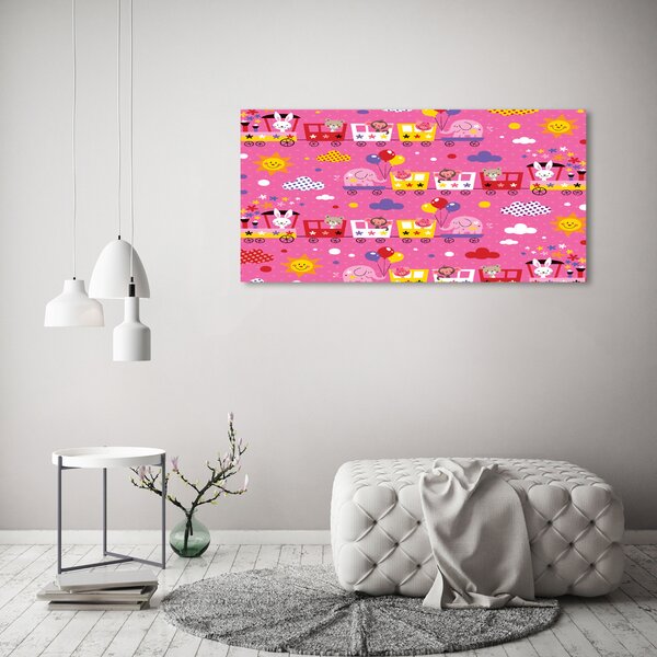 Moderní obraz canvas na rámu Zvířata ve vlaku oc-60176888