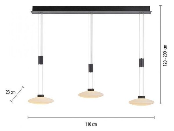 Paul Neuhaus Závěsné LED svítidlo LAUTADA, 26W, d. 116 cm, 3000K stmívatelné Barva: Stříbrná