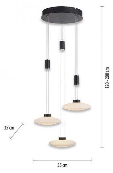 Paul Neuhaus Závěsné LED svítidlo LAUTADA, 26W, ø 56 cm, 3000K stmívatelné