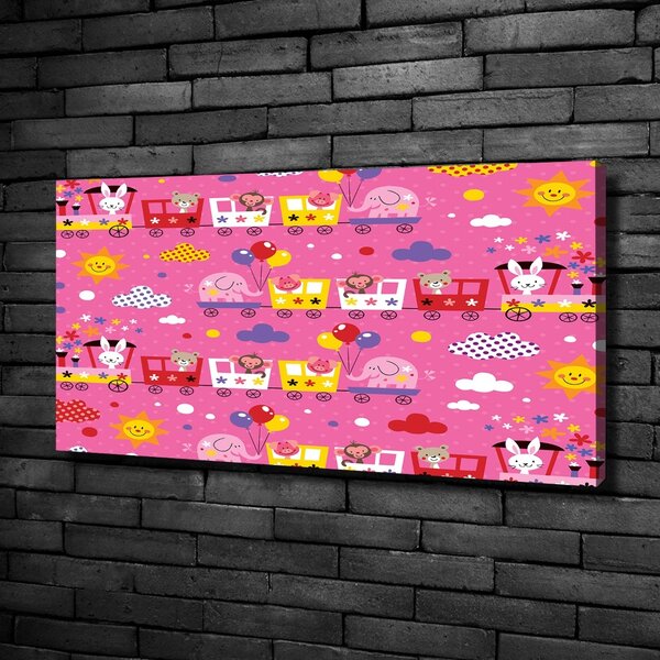 Moderní obraz canvas na rámu Zvířata ve vlaku oc-60176888