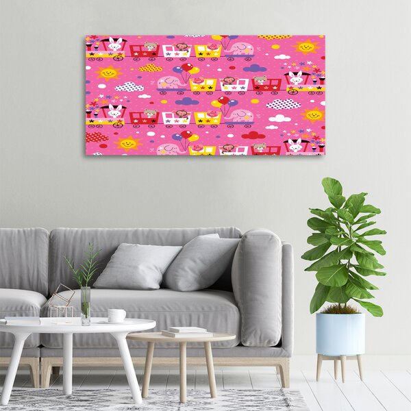 Moderní obraz canvas na rámu Zvířata ve vlaku oc-60176888