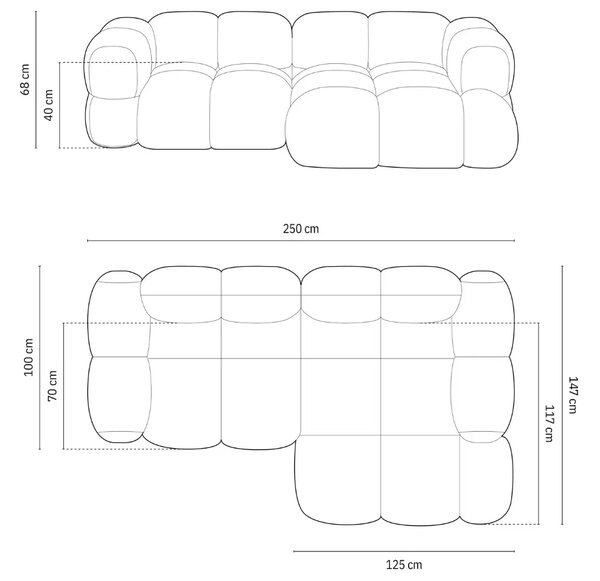 -25 % Dny MOMENTI– Cosmopolitan Design Tmavě modrá rohová pohovka Loretto 250 cm, pravá
