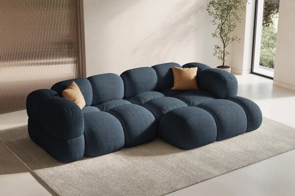 -25 % Dny MOMENTI– Cosmopolitan Design Tmavě modrá rohová pohovka Loretto 250 cm, pravá