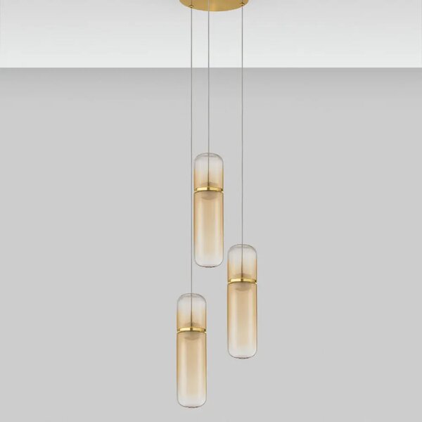 -25 % Dny MOMENTI– Nova Luce Zlaté skleněné závěsné LED světlo Norma 25 cm