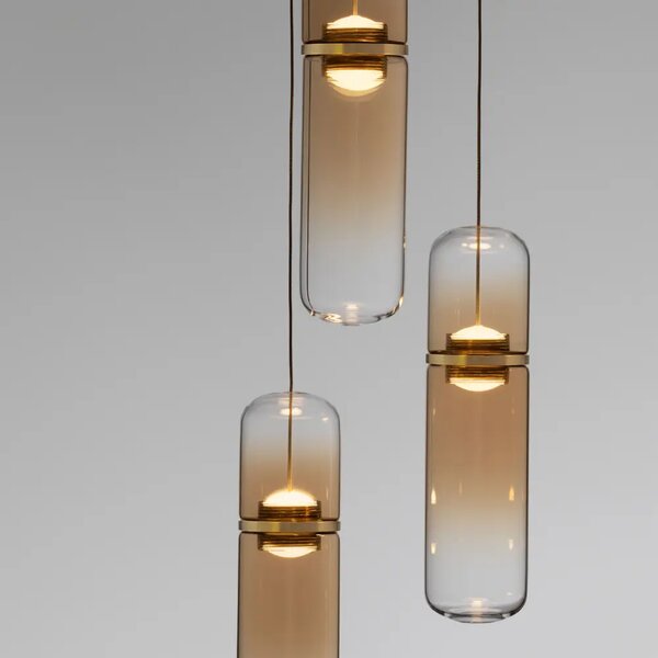 -25 % Dny MOMENTI– Nova Luce Zlaté skleněné závěsné LED světlo Norma 25 cm