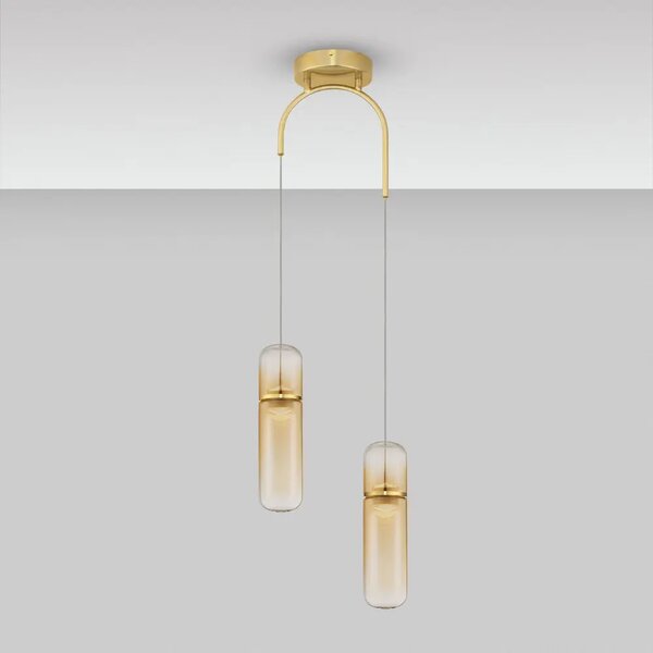 -25 % Dny MOMENTI– Nova Luce Zlaté skleněné závěsné LED světlo Norma 28 cm