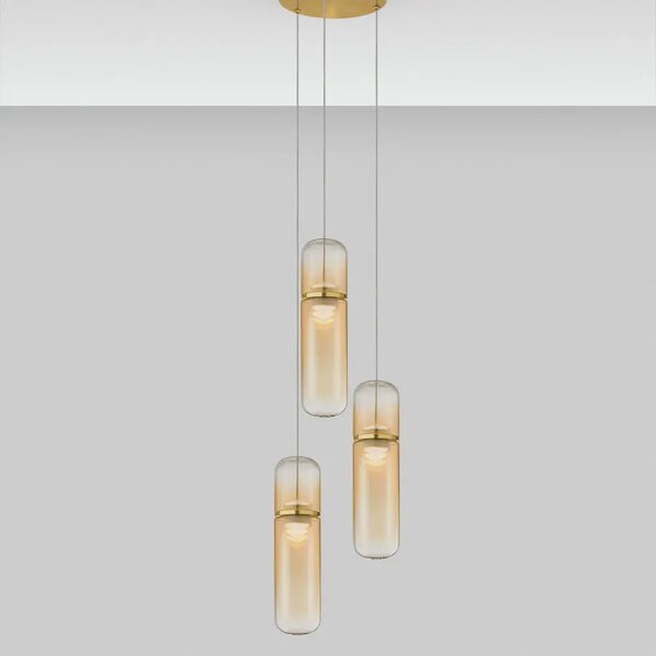 -25 % Dny MOMENTI– Nova Luce Zlaté skleněné závěsné LED světlo Norma 25 cm