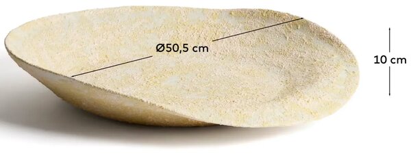 --25 % Dny MOMENTI– Kave Home Žlutý keramický dekorativní talíř Medira Ø51 cm