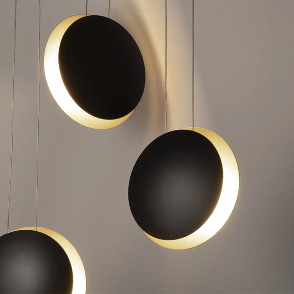 -25 % Dny MOMENTI– Nova Luce Černo-zlaté kovové závěsné LED světlo Shell 48 cm