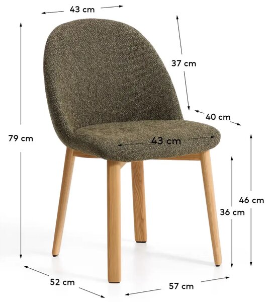 --25 % Dny MOMENTI– Kave Home Zelená jídelní židle Melia