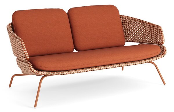 Jati Kebon Nízké sofa/pohovka Phil, Jati-Kebon, umělý ratan červený Urban Glow bez polstrů
