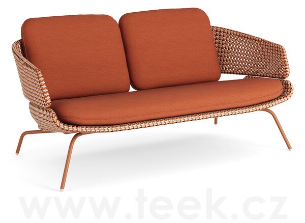 Jati Kebon Nízké sofa/pohovka Phil, Jati-Kebon, umělý ratan červený Urban Glow bez polstrů