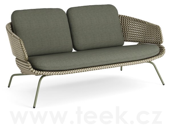 Jati Kebon Nízké sofa/pohovka Phil, Jati-Kebon, umělý ratan červený Urban Glow bez polstrů