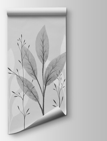 Fototapeta Elegantní černobílý motiv s rostlinnými motivy, Přírodní fototapety, Populární fototapety, t00723v2 - Tapeko.co.cz