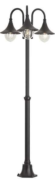 Klasická venkovní lucerna černá 200 cm 3-světla IP44 - Daphne