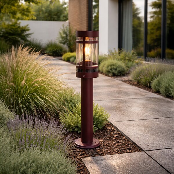 Moderní venkovní lampa tmavě červená 50 cm IP44 - Gleam