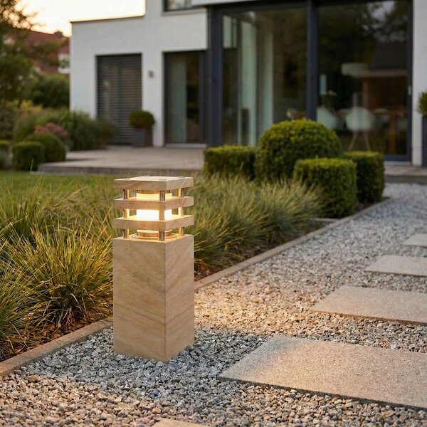 Moderní venkovní stojací lampa pískovcová 40 cm - Grumpy