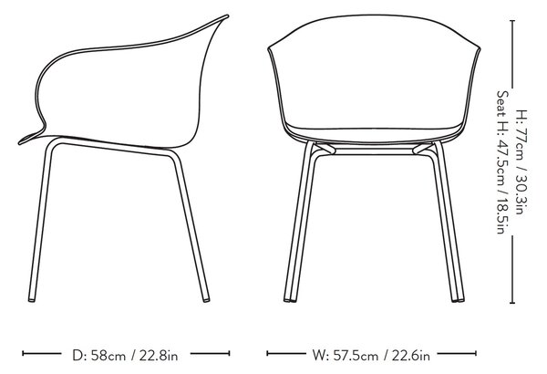 &Tradition designové jídelní židle Elefy JH28