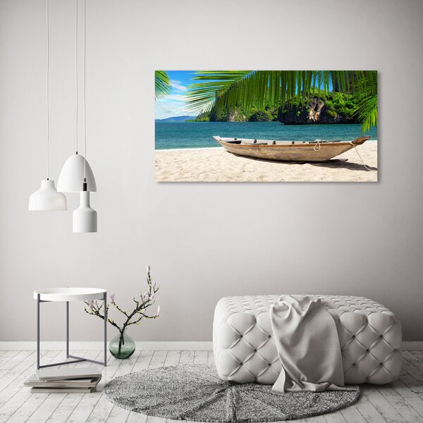 Moderní obraz canvas na rámu Loď na pláži oc-61294021