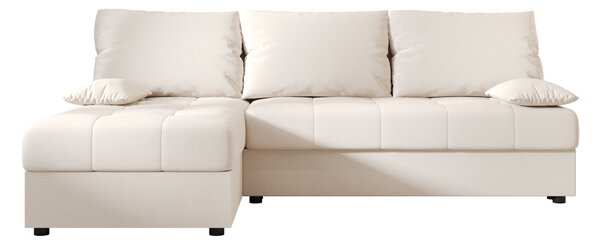 Rozkládací oboustranná sedací souprava do L VENORIA SLIM 200x143 cm, krémová + 2 polštářky ZDARMA