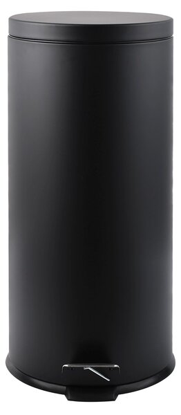 MSV pedálový odpadkový koš, matná černá, ocel, 30 L