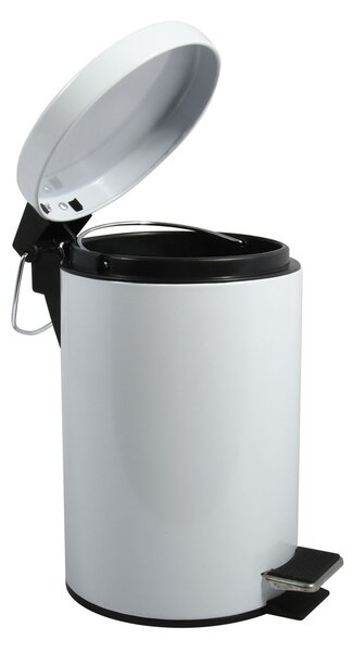 MSV pedálový odpadkový koš UNIS, bílá ocel, 3 L