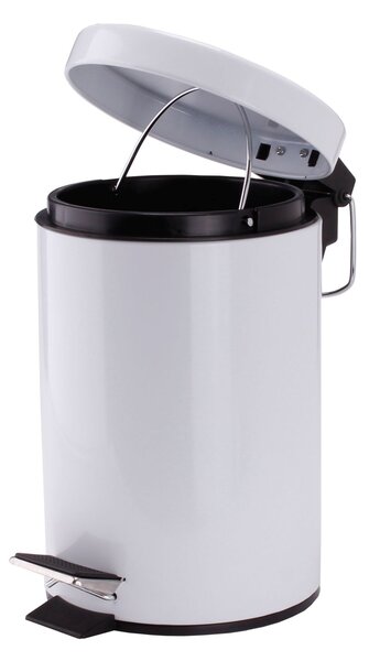 MSV pedálový odpadkový koš UNIS, bílá ocel, 3 L