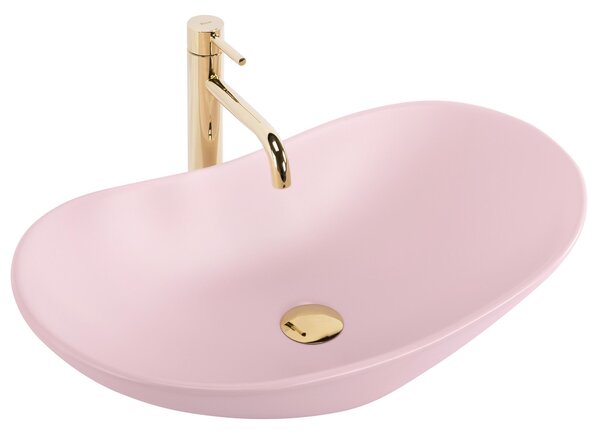 Rea Royal, umyvadlo na desku 615x355x155 mm, růžová matná, REA-U6374