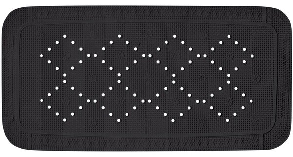 Spirella protiskluzová podložka do vany ALASKA, černá, PVC, 71 x 36 cm
