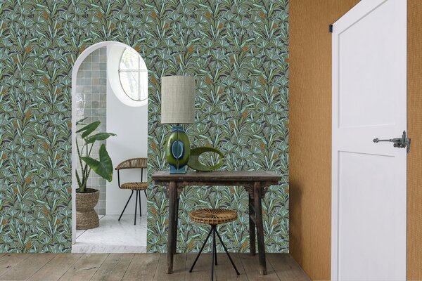 Šedo-hnědá květinová vliesová tapeta na zeď, BA26072, Brazil, Decoprint