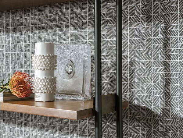 Šedá geometrická vliesová tapeta na zeď, BA26082, Brazil, Decoprint
