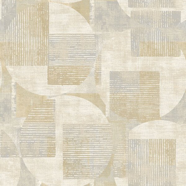 Šedo-okrová geometrická vliesová tapeta na zeď, RE25161, Reflect, Decoprint