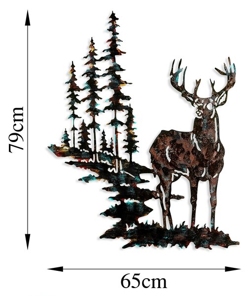 Wallity Nástěnná kovová dekorace Deer vícebarevná