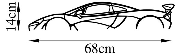 Wallity Nástěnná kovová dekorace Mclaren P1 Silhouette černá