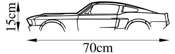 Wallity Nástěnná kovová dekorace Ford Mustang Shelby GT500 černá
