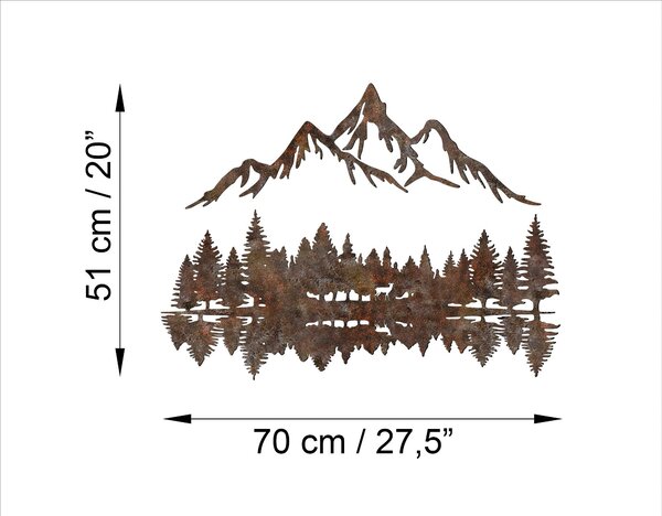 Wallity Nástěnná kovová dekorace Landscape 2 vícebarevná