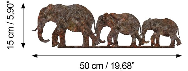 Wallity Nástěnná kovová dekorace Rusty Elephant 1 vícebarevná