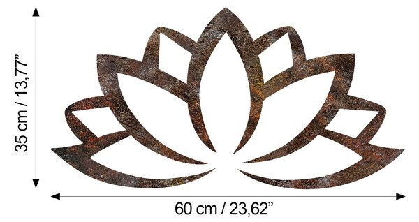 Wallity Nástěnná kovová dekorace Rusty Lotus vícebarevná