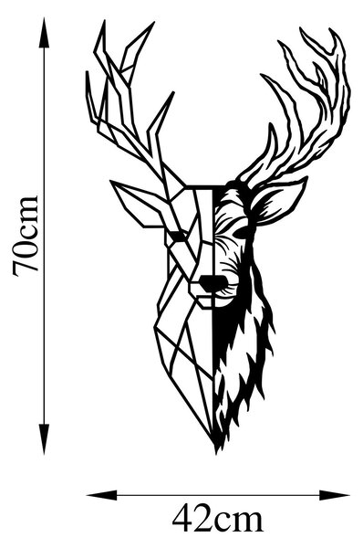 Wallity Nástěnná kovová dekorace Red Deer 2 černá