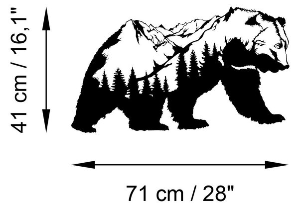 Wallity Nástěnná kovová dekorace Orso-1 černá