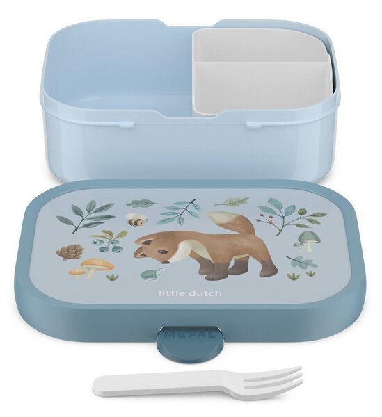 Světle modrý plastový dětský svačinový box Forest Friends by Little Dutch – Mepal