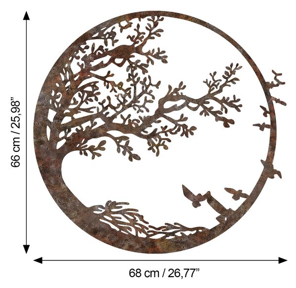 Wallity Nástěnná kovová dekorace Rusty Tree vícebarevná