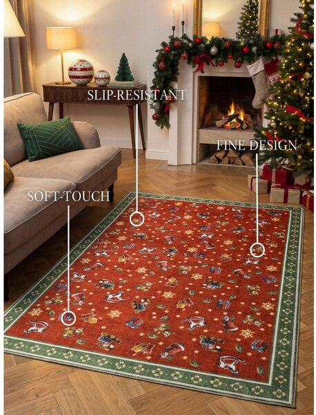 Červený/zelený koberec s vánočním motivem 160x230 cm Toy's Delight Nostalgic Noel Red Green – Villeroy&Boch